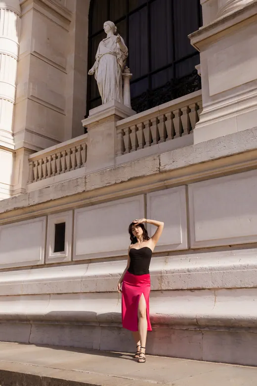 Photograph from the Red skirt — park & colonnade session in Paris by Anna