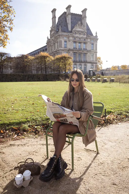 Photograph from the Trench coat — newspaper session in Paris by Anna