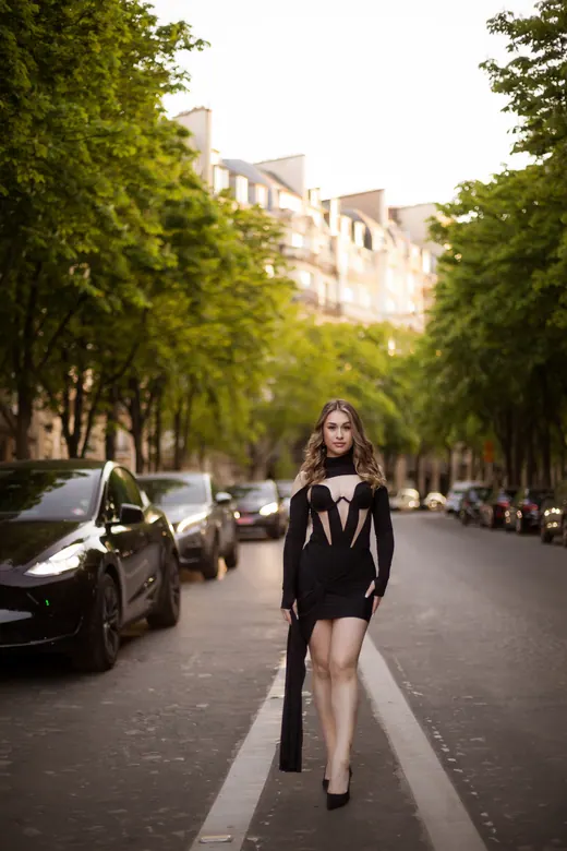 Photograph from the Black dress — golden hour session in Paris by Anna