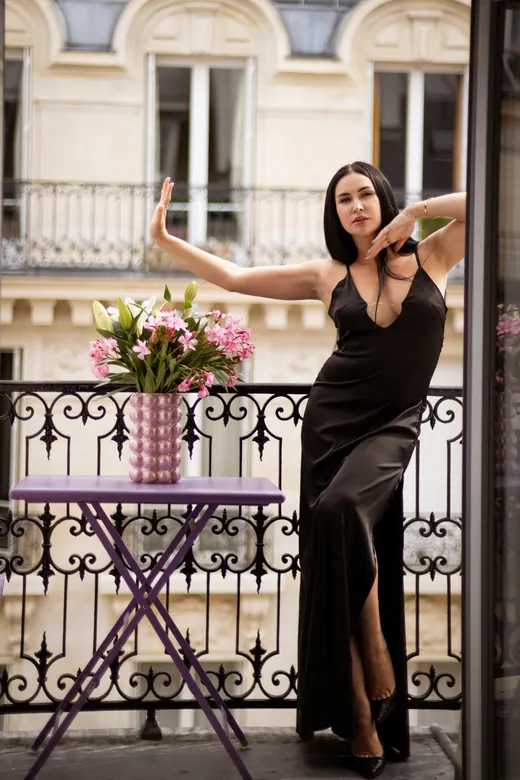 Photograph from the Black gown — balcony session in Paris by Anna