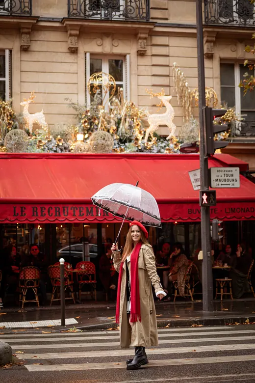 Photograph from the Umbrella — rain, café session in Paris by Anna