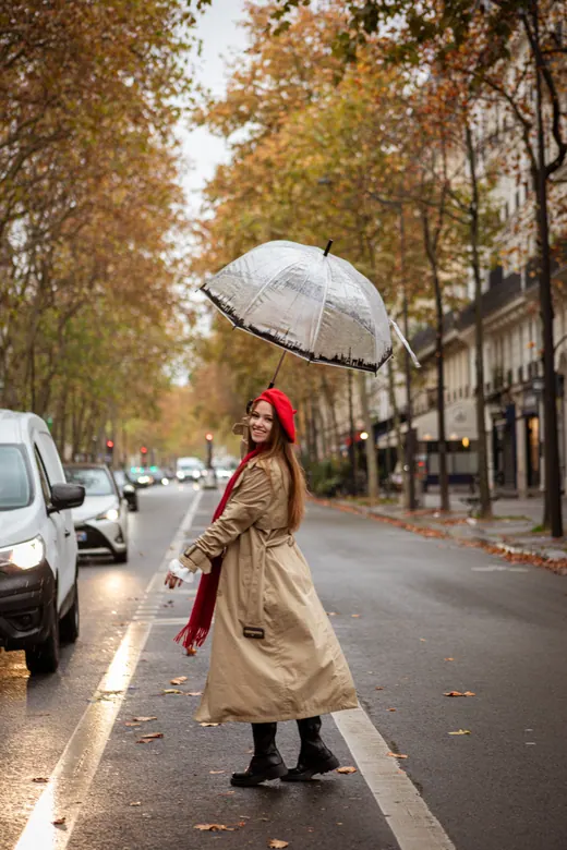 Photograph from the Umbrella — rain, café session in Paris by Anna