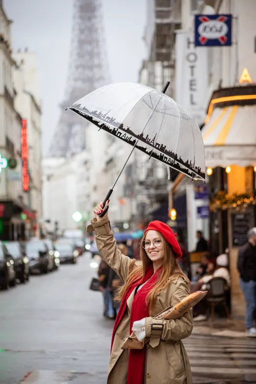 Photograph from the Umbrella — rain, café session in Paris by Anna