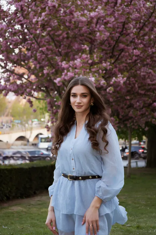 Photograph from the Blue dress — blossom session in Paris by Anna