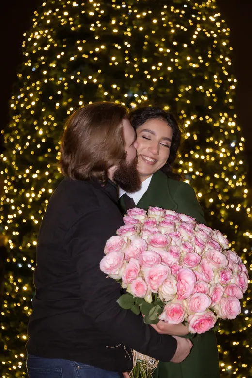 Photograph from the Proposal — roses at night session in Paris by Anna