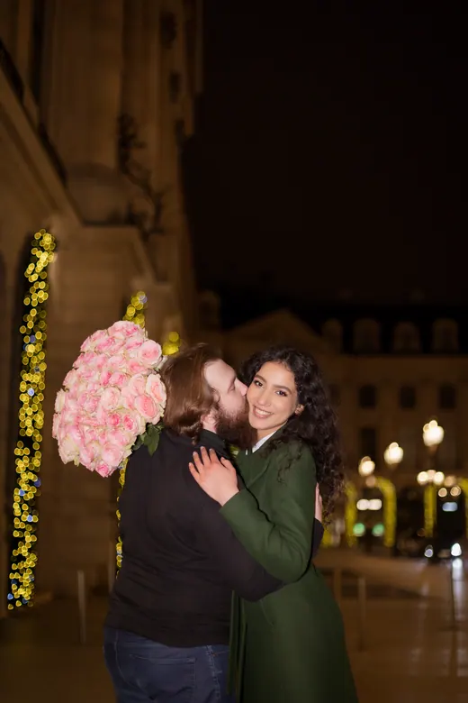 Photograph from the Proposal — roses at night session in Paris by Anna