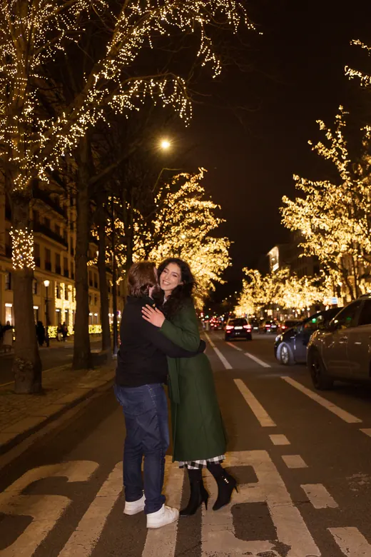 Photograph from the Proposal — roses at night session in Paris by Anna