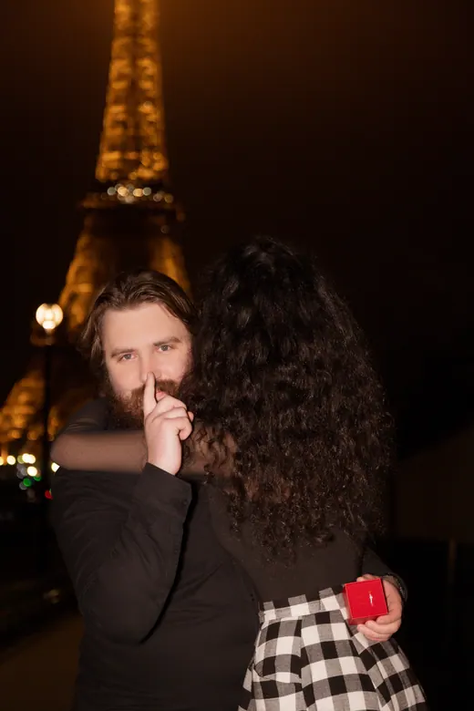 Photograph from the Proposal — roses at night session in Paris by Anna