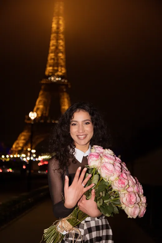 Photograph from the Proposal — roses at night session in Paris by Anna