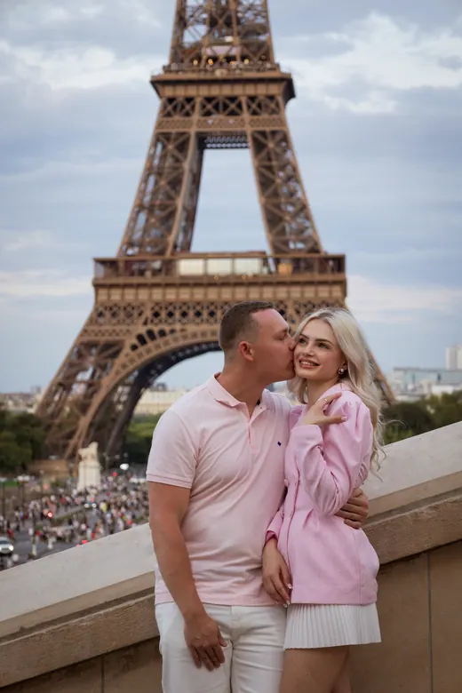 Photograph from the Proposal — the ring, blue hour session in Paris by Anna