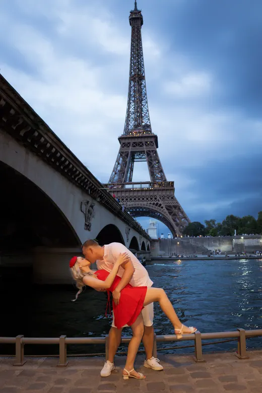 Photograph from the Proposal — the ring, blue hour session in Paris by Anna