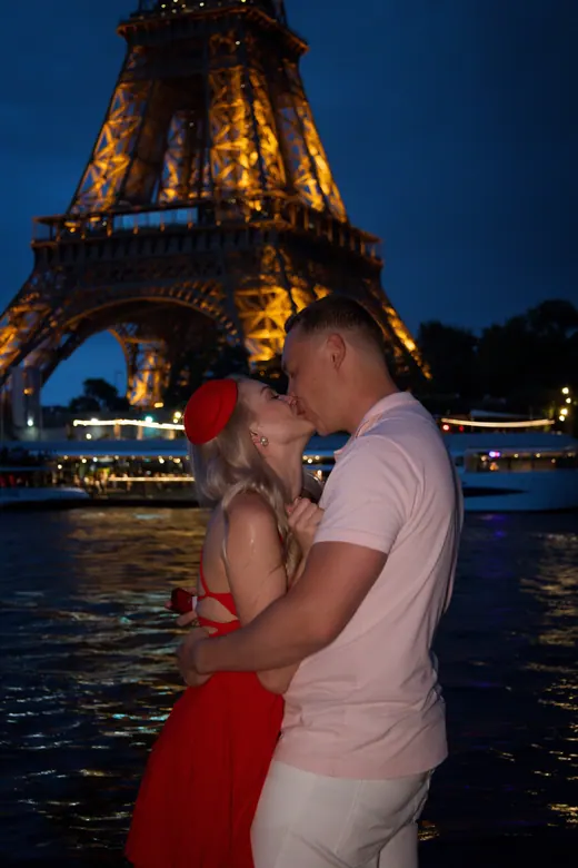 Photograph from the Proposal — the ring, blue hour session in Paris by Anna