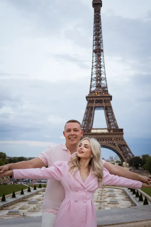Photograph from the Proposal — the ring, blue hour session in Paris by Anna