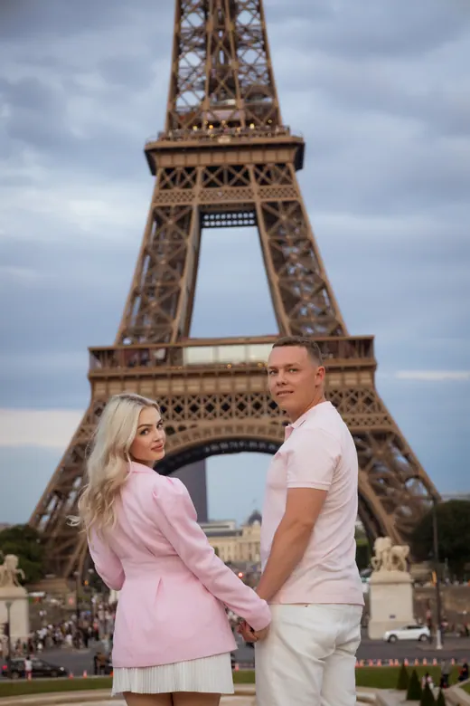 Photograph from the Proposal — the ring, blue hour session in Paris by Anna