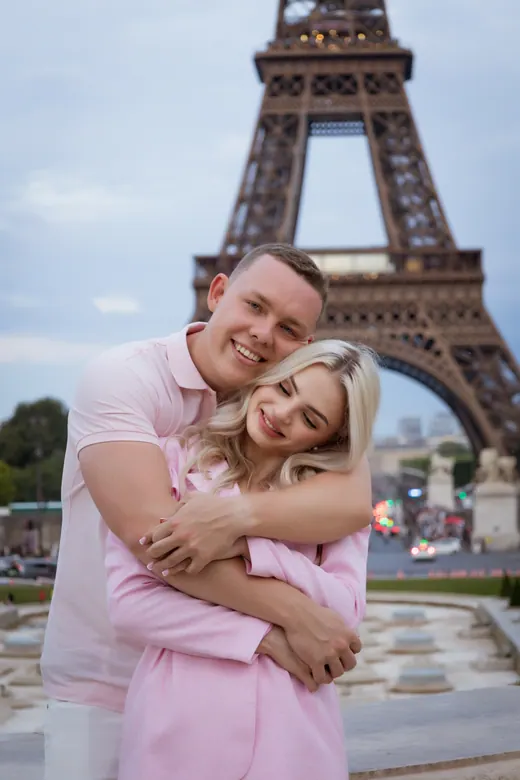 Photograph from the Proposal — the ring, blue hour session in Paris by Anna