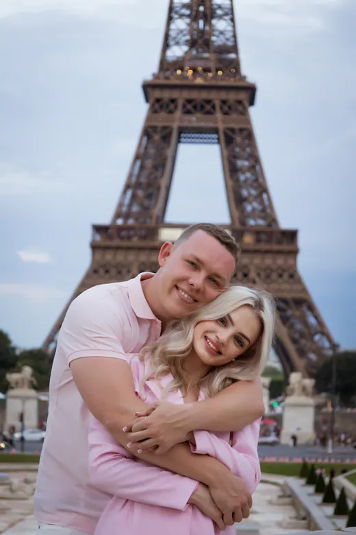 Photograph from the Proposal — the ring, blue hour session in Paris by Anna
