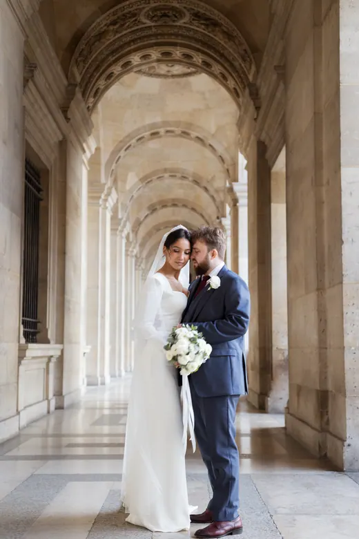 Photograph from the Wedding — colonnade session in Paris by Anna