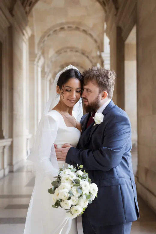 Photograph from the Wedding — colonnade session in Paris by Anna