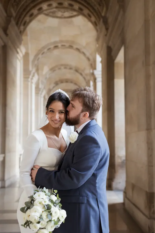 Photograph from the Wedding — colonnade session in Paris by Anna