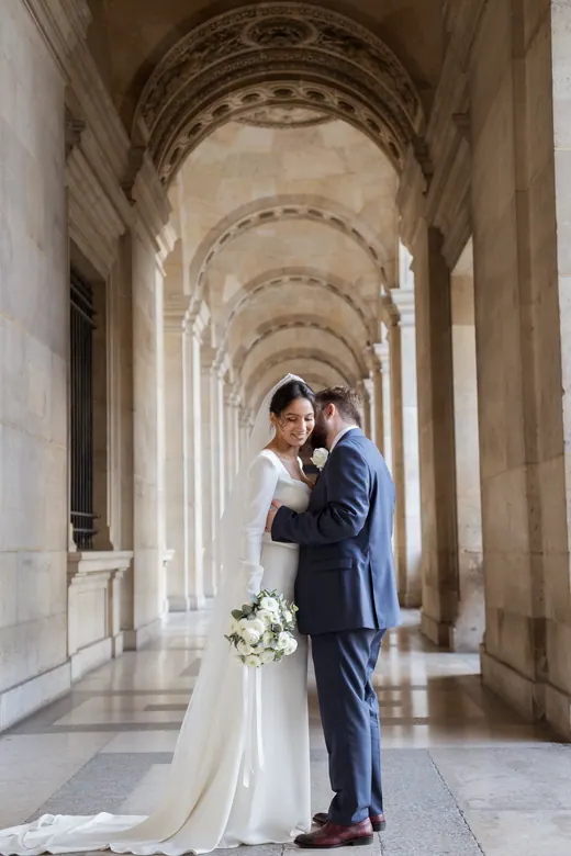 Photograph from the Wedding — colonnade session in Paris by Anna
