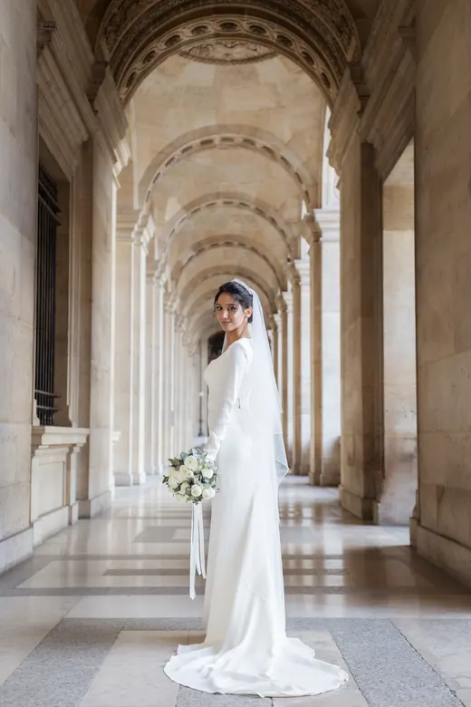 Photograph from the Wedding — colonnade session in Paris by Anna
