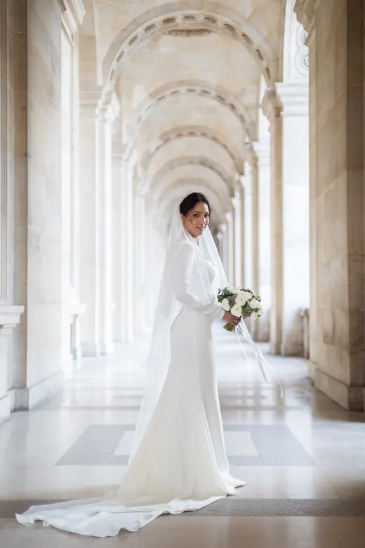 Photograph from the Wedding — colonnade session in Paris by Anna