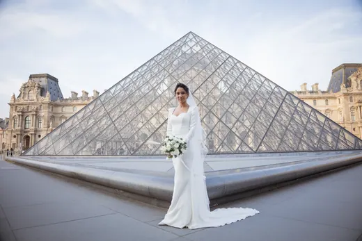 Photograph from the Wedding — colonnade session in Paris by Anna