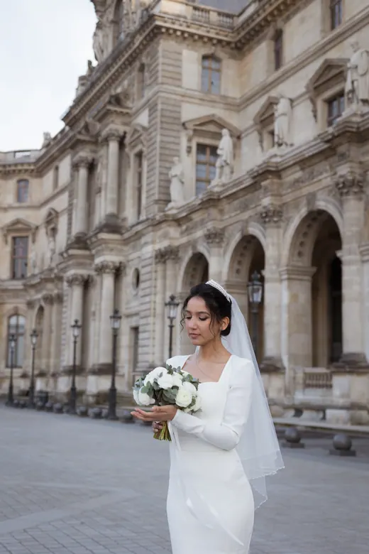 Photograph from the Wedding — colonnade session in Paris by Anna