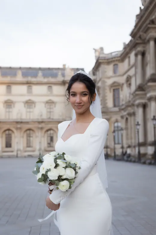 Photograph from the Wedding — colonnade session in Paris by Anna