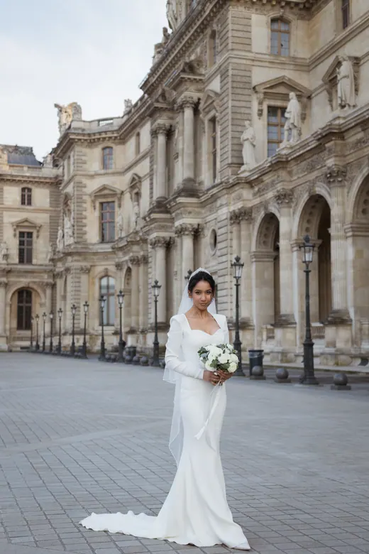 Photograph from the Wedding — colonnade session in Paris by Anna