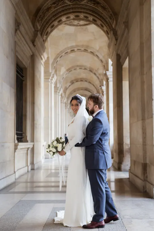 Photograph from the Wedding — colonnade session in Paris by Anna