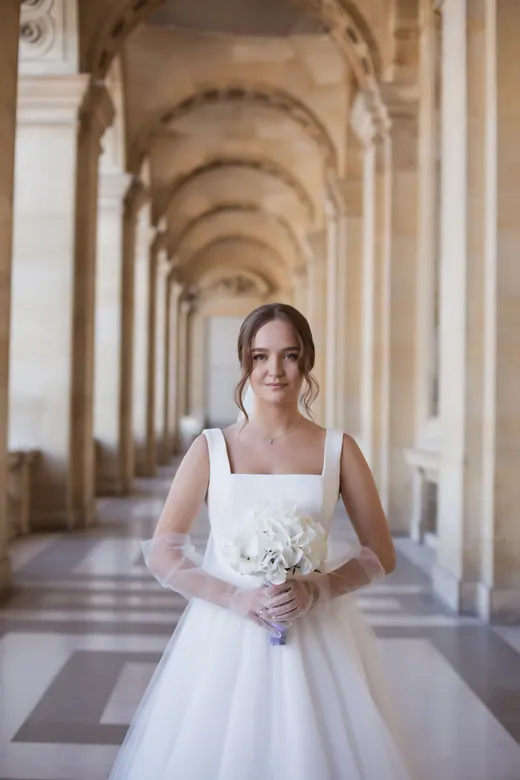 Photograph from the Wedding — hydrangeas at the Louvre session in Paris by Anna