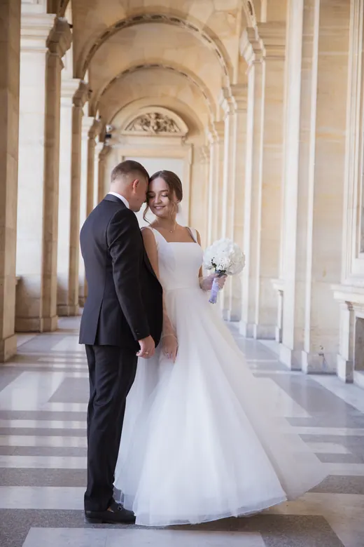 Photograph from the Wedding — hydrangeas at the Louvre session in Paris by Anna