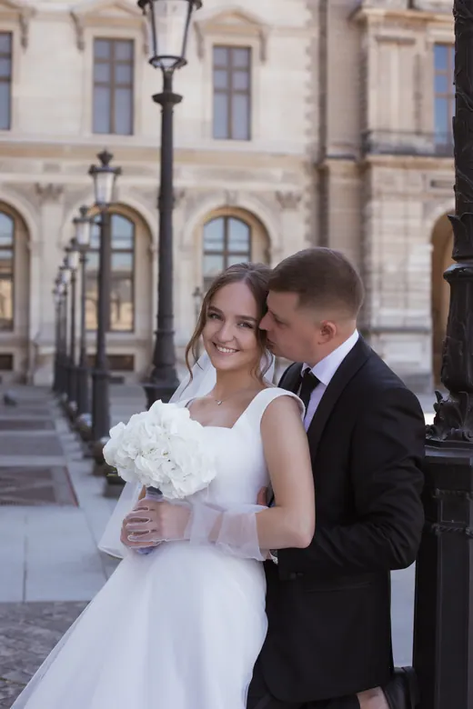 Photograph from the Wedding — hydrangeas at the Louvre session in Paris by Anna