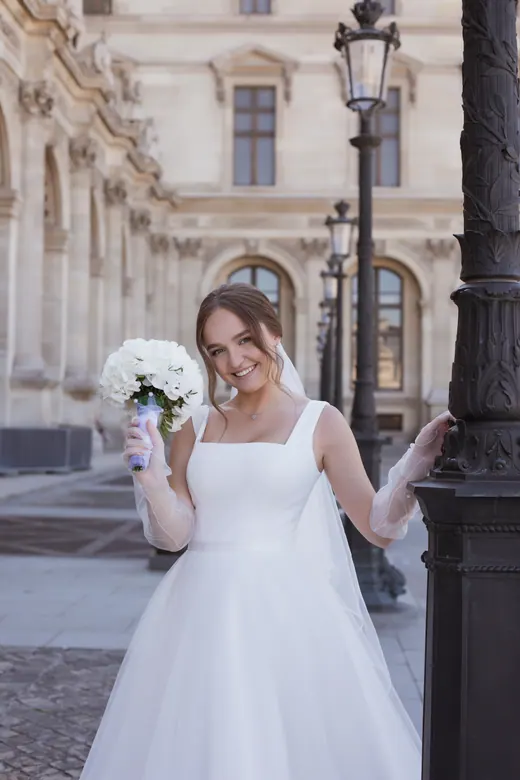 Photograph from the Wedding — hydrangeas at the Louvre session in Paris by Anna