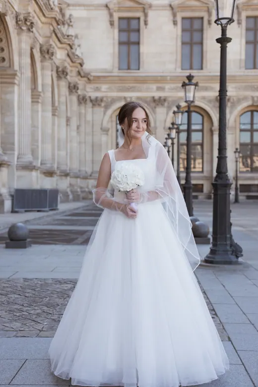 Photograph from the Wedding — hydrangeas at the Louvre session in Paris by Anna