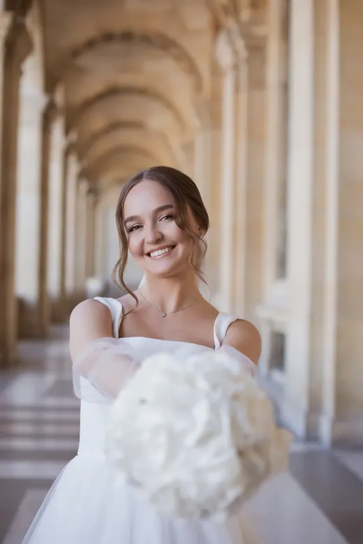 Photograph from the Wedding — hydrangeas at the Louvre session in Paris by Anna