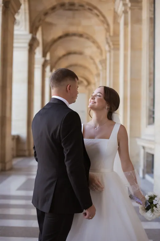 Photograph from the Wedding — hydrangeas at the Louvre session in Paris by Anna