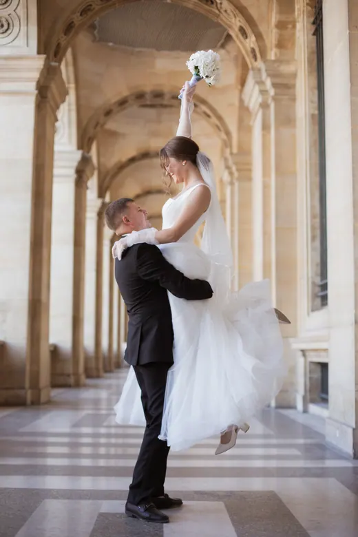 Photograph from the Wedding — hydrangeas at the Louvre session in Paris by Anna
